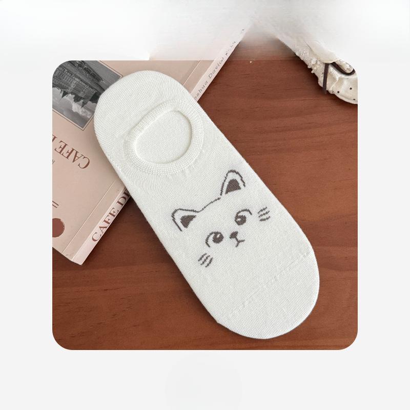 Women's Summer Thin Invisible Shallow-mouthed Short Socks, Silicone Anti-slip and Non-dropping Heel Socks, Cotton Socks