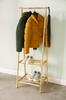 Foldable bamboo hanger with two shoe shelves, shelf, stand, hallway hooks