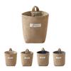 Storage Bag Cotton Linen Non-Woven Pocket Lightweight with Hanging Hole Wall Mounted Pouch for Bedside Bed Frames