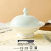 Elegant White Ceramic Stew Bowl with Lid