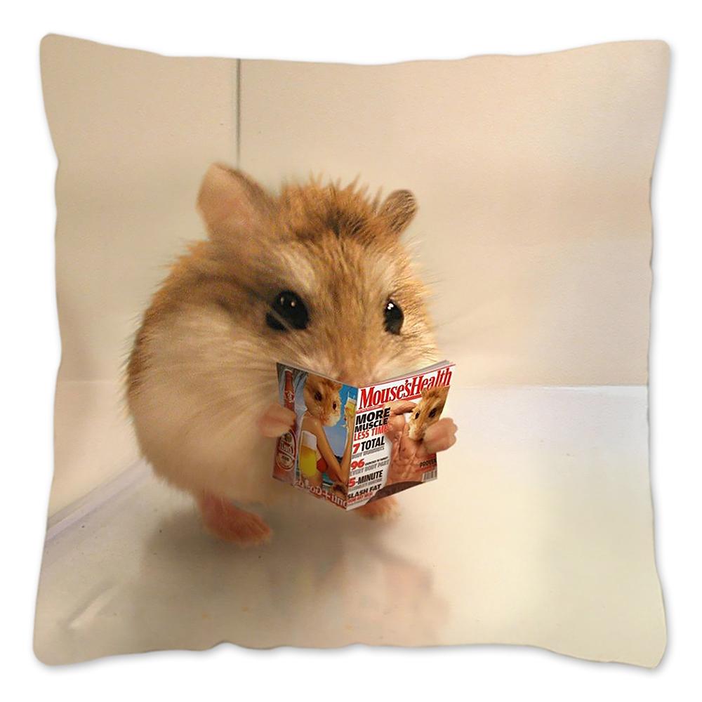 Funny Hamster Meme Pillow Cover Home Decor Polyester Cushion Cover for Sofa Car Cute Pillow Case Cojines Decorativos Para Sofá