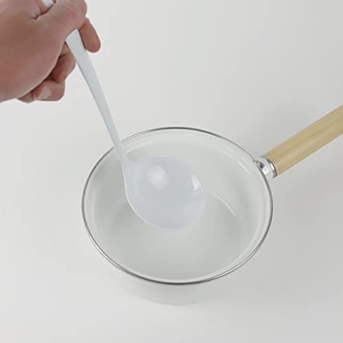 Pearl Metal Ladle, White, Large, Enamel, Blanc Kitchen, HB-4624