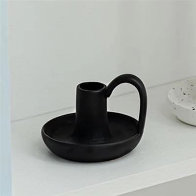 European Style Tea Cup Candle Holder Elegant Unique Ceramic Candlestick Creative Romantic Minimalist Candle Stands