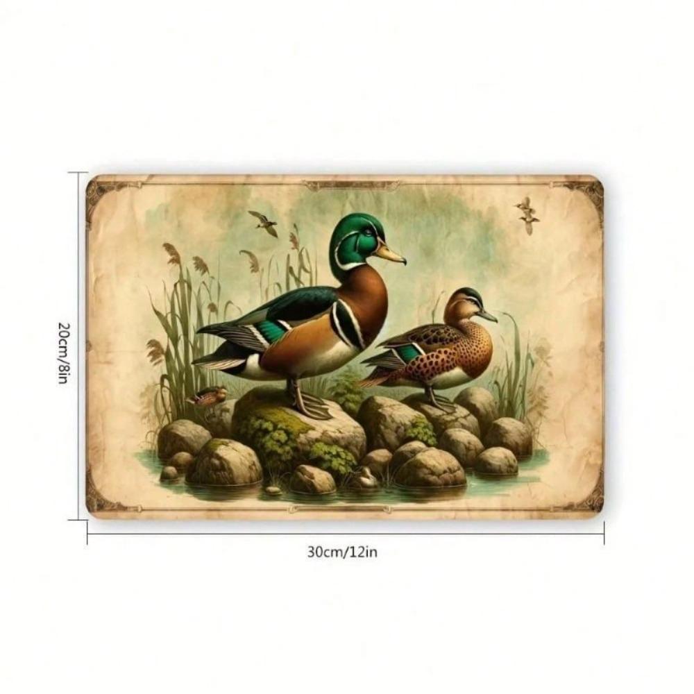 Vintage Metal Poster Duck Farmer Barn Wall Art For Bar Garage