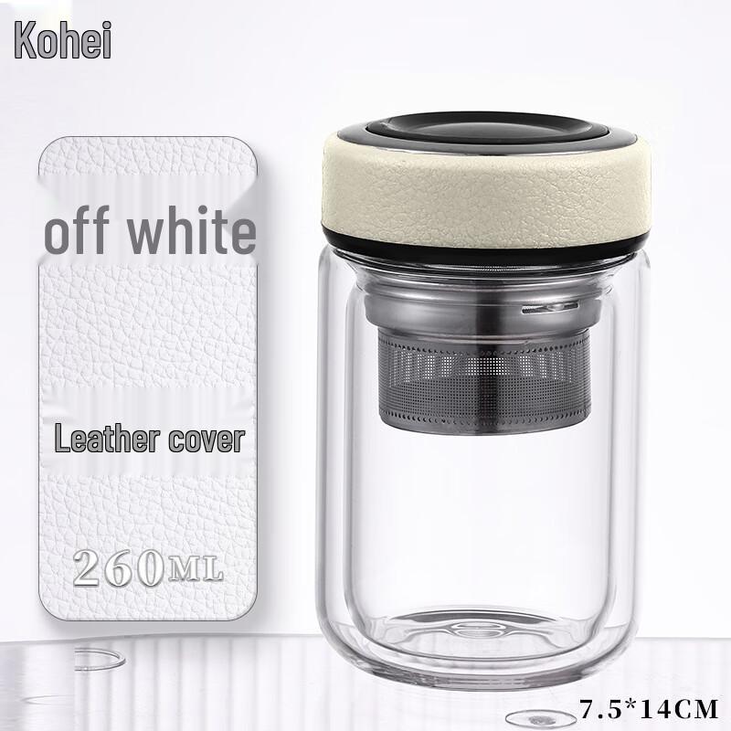 Shangqiangping Men s Double-Layer Glass Tea Cup