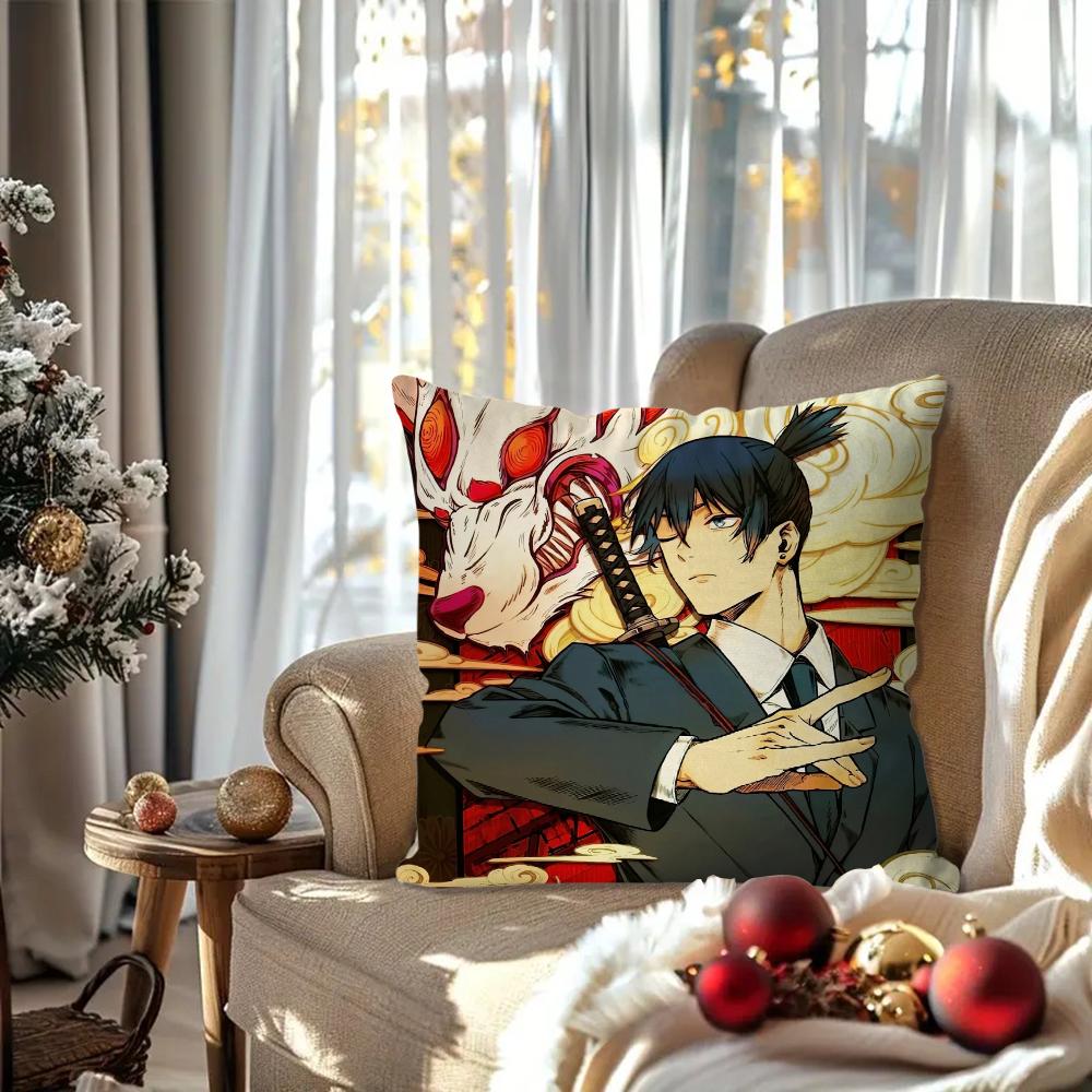 Hayakawa Aki Anime Chainsaw Man Pillow Case Square Pillow Bedroom Sofa Leisure Comfort CushionLiving Room Home Decoration 40X40