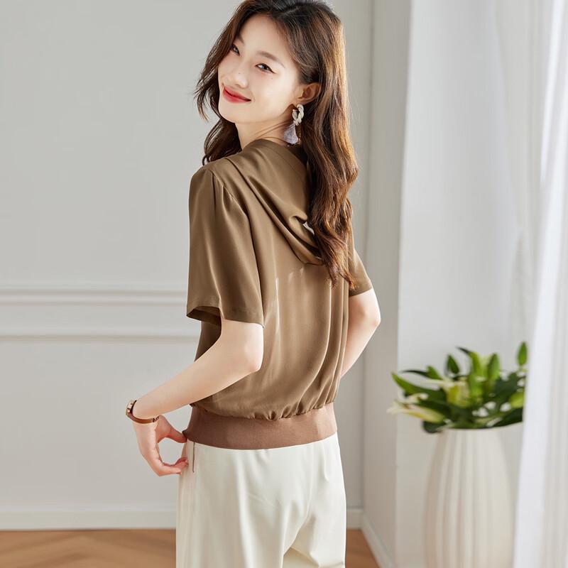 Srcr 100% Silk Crepe Hooded T-Shirt