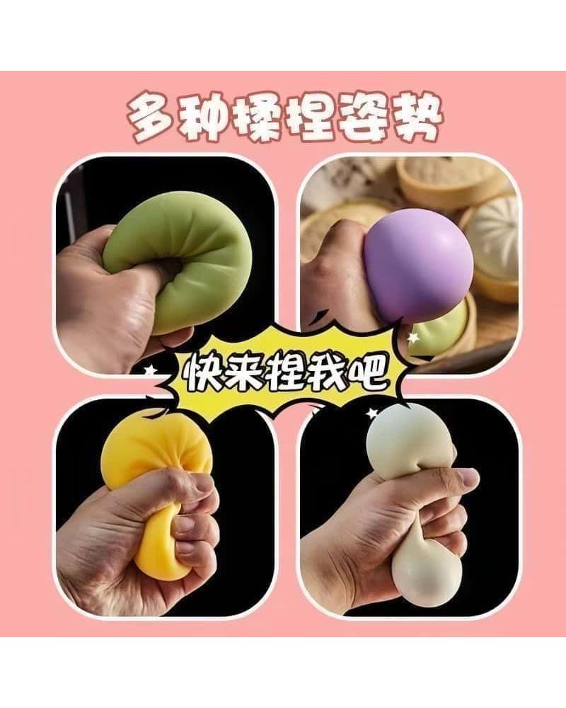 Simulation Giant Steamed Bun Squishy Toy Cute Face Squeeze Vent Toy Funny Office Prank Prop Stress Relief Decompression Toy