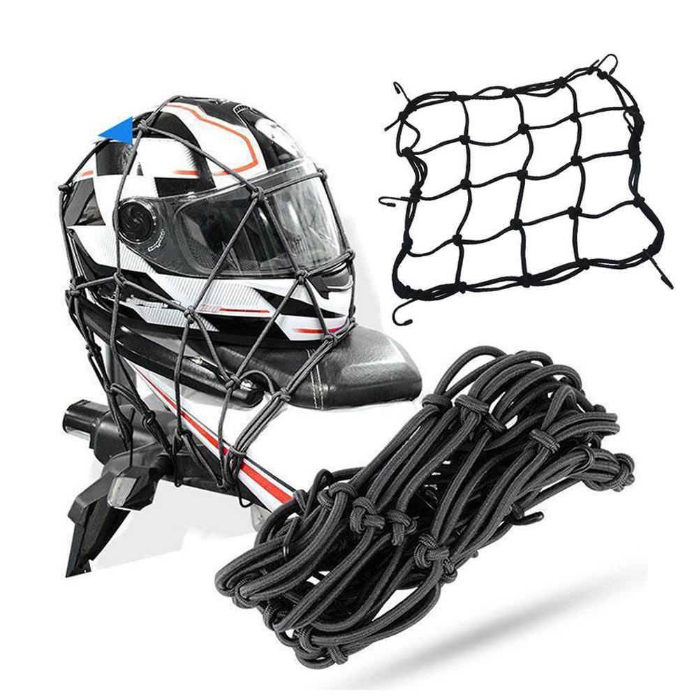 Adjustable Motorcycle Elastic Luggage Net With Hooks: 30x30cm Sizes For Cargo/Helmet Fixing Mesh – Also Fits Bike Fuel Tanks