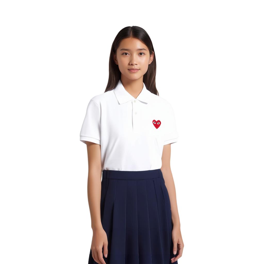 CDG Play Polo Shirt Unisex White AX-T006-051-WHITE