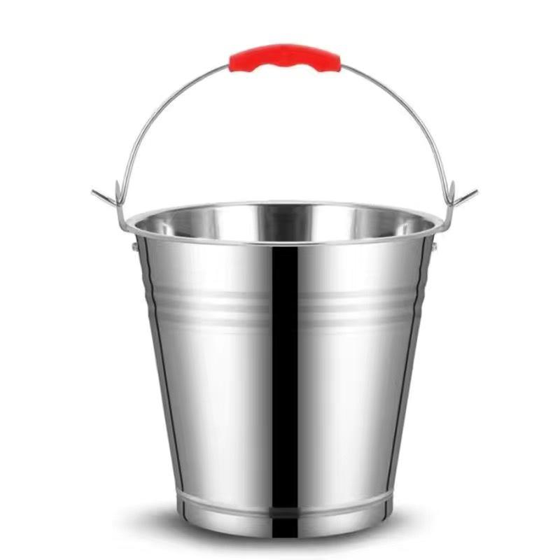 Compact Stainless Steel Bucket with Lid - Multi-purpose for Home and Outdoor Use