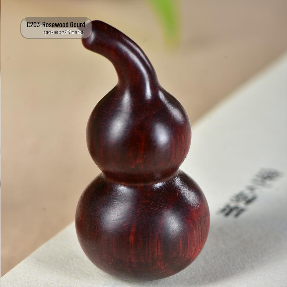 Red Sandalwood Gourd Handheld Ornament - Green Sandalwood Fu Lu Wooden Pendant Craft