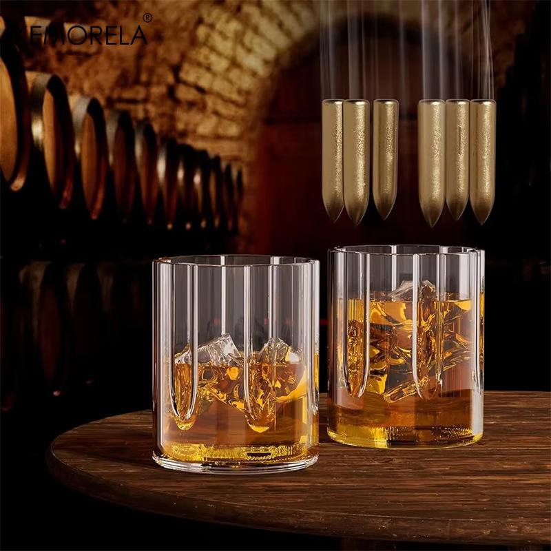 KEMORELA Carafe à Whisky Revolver Ensemble de Verres à Whisky Distributeur de Vin Récipient à Boire Bar Bouteille en Verre Cadeaux Exquis pour Hommes
