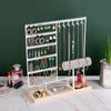 Jewelry Display Rack Earrings Ring Necklace Watch Jewelry Shelf Organizer Bracelet Stand Holder Hooks Storage with Jewelry Tray