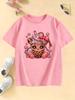 Cute Graphic Kids Tshirts Summer Short Sleeve Tees Cartoon Animal Boys Girls Clothes Kawaii Tops Y2K Children Tshirt