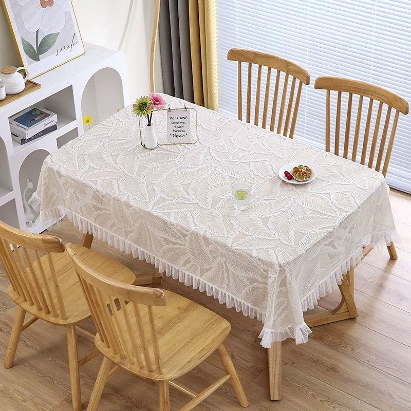 French Pastoral Lace Tablecloth Hollow Out Coffee Table Dust Cover Photography Background Mat Homestay Decoration Tabletop Towel