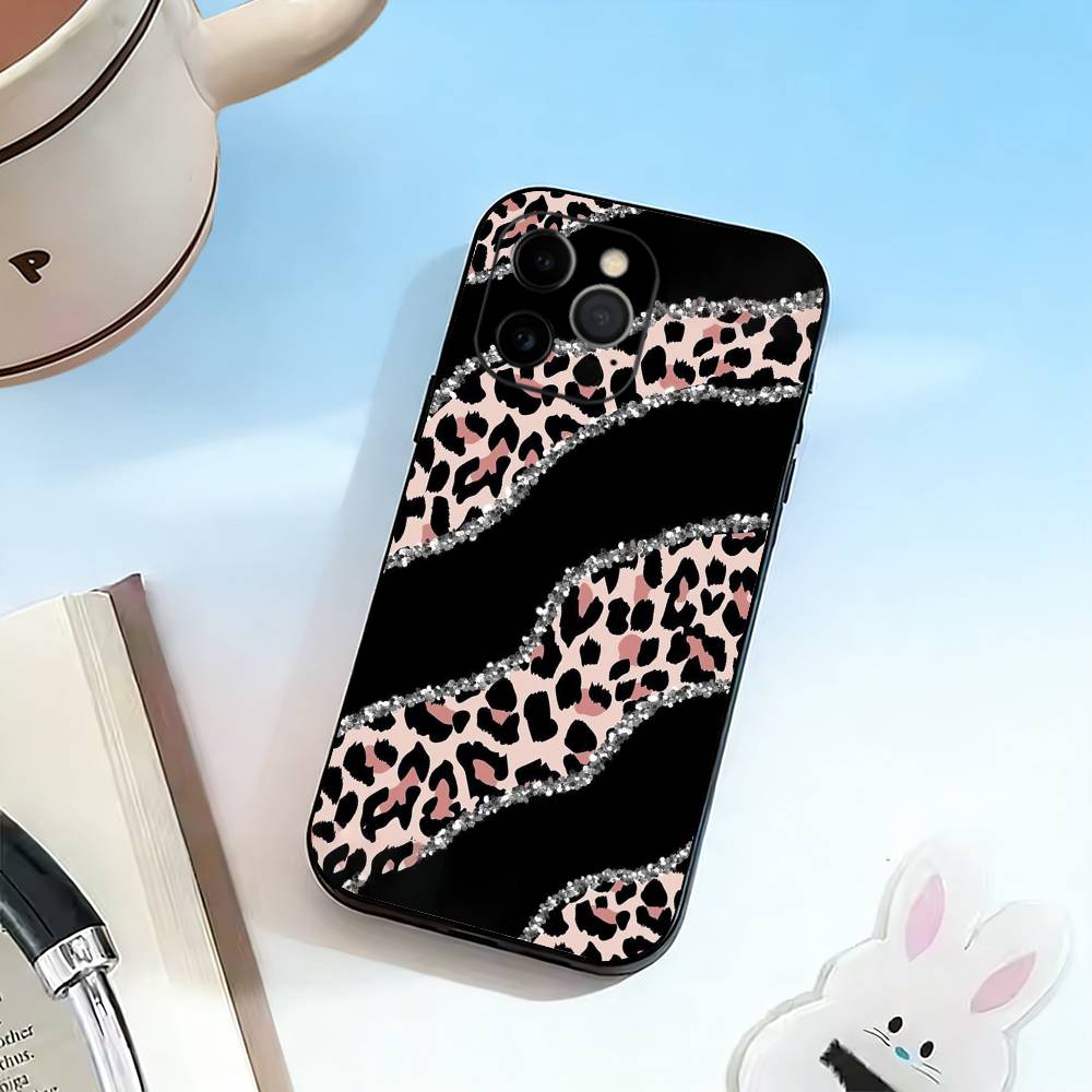 leopard print Phone Case Silicone Soft For IPhone 17 16 15 14 13 12 11 X XR Plus Pro Max Plus