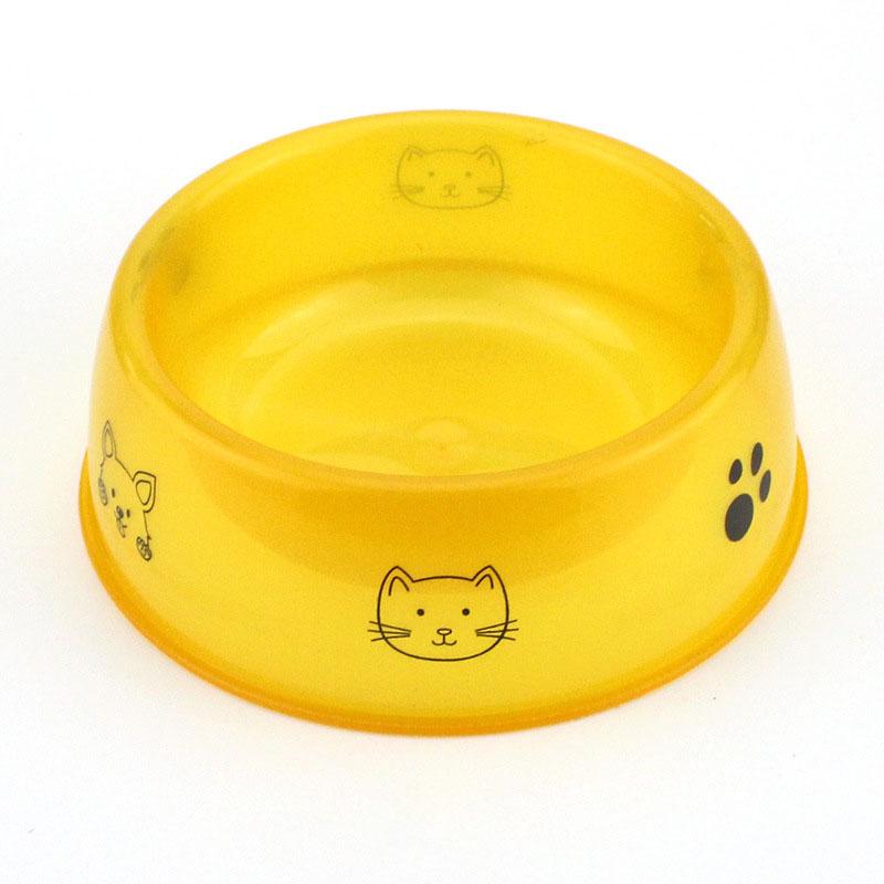 

Transparent Plastic Pet Bowl - Printed Cat/Dog Food & Water Bowl, , Durable Pet Feeding Supplies for Dogs & Cats S жовтий