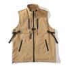 Spring Autumn Men Trendy Motorcycle Workwear Vests Men Zip-Up Stand Collar Vest Men Design Casua Multi Pocket Waistcost