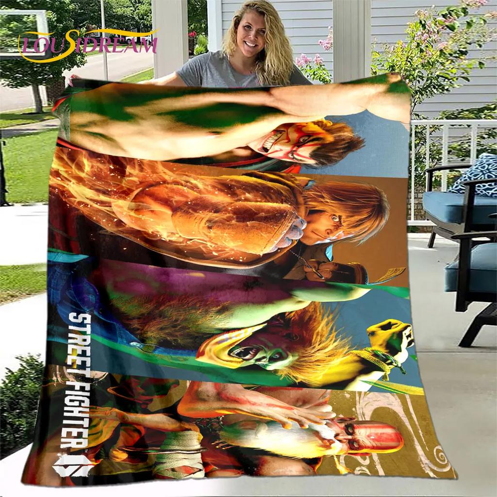 Street Fighter Retro Game  Gamer Soft Plush Blanket,Flannel Blanket Throw Blanket for Living Room Bedroom Bed Sofa Picnic Cover