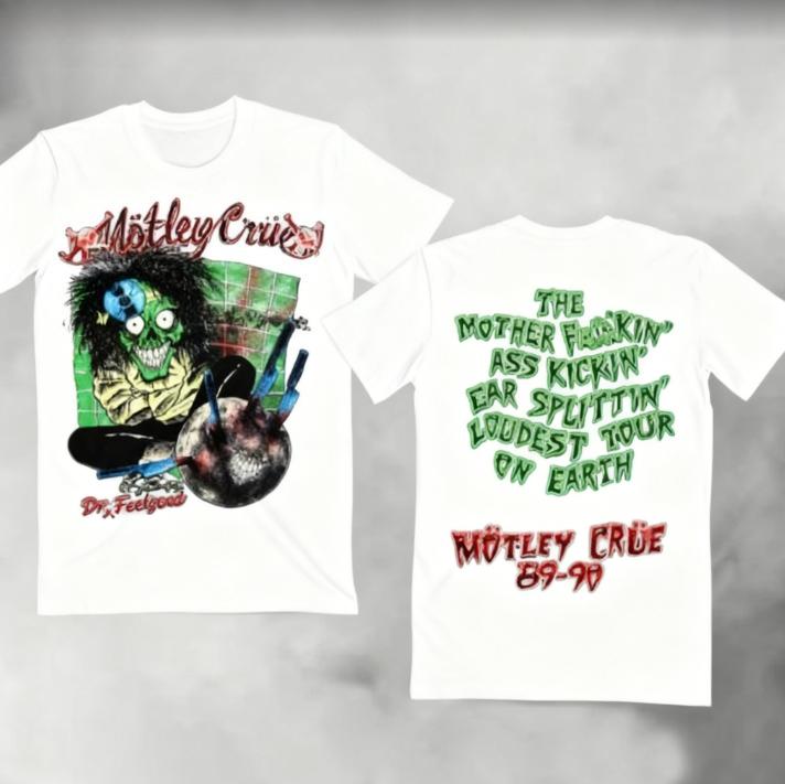 2026 New Sale Motley Crue Dr Feelgood Tour Band 100% Cotton T-shirt High-end Luxury Is for Both Men and Women Top Y2k
