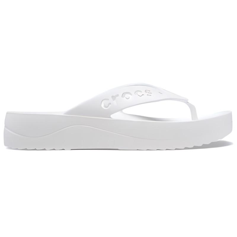 Crocs Baya Platform Flip Comfortable Cut-out Non-Slip Flip Women's White