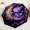 Stained Glass Fairy 8-Frame for Travel, Camping, Casual Lightweight Portable Umbrella, Essential for Every Family Holidays Birthday Gift