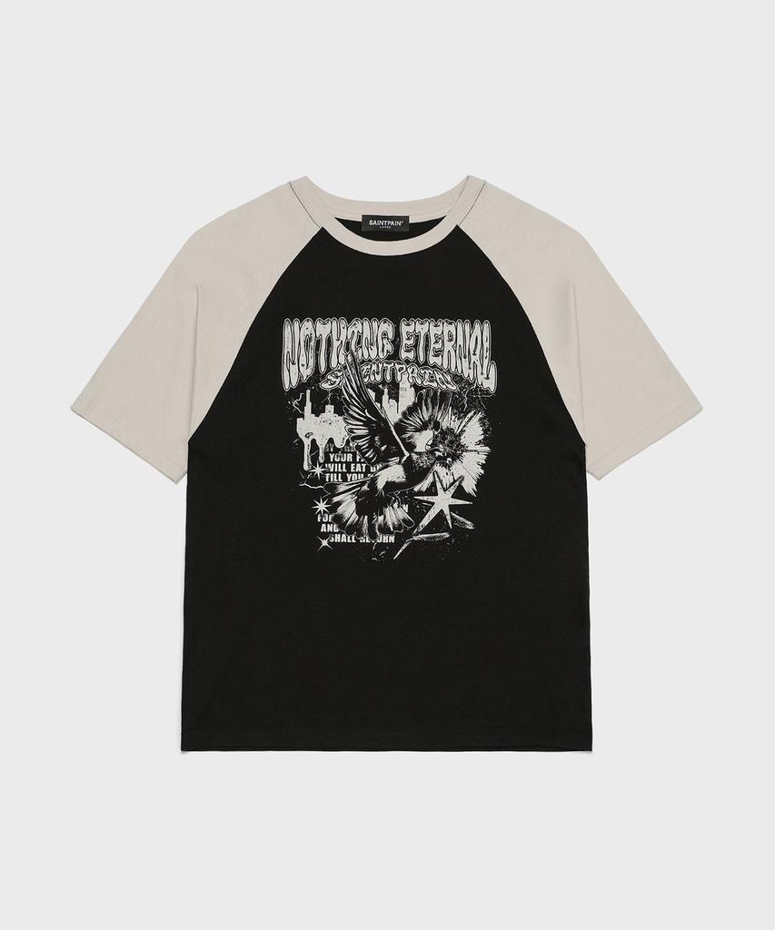 SAINTPAIN Sp Pigeon Raglan Short Sleeve Tee Black
