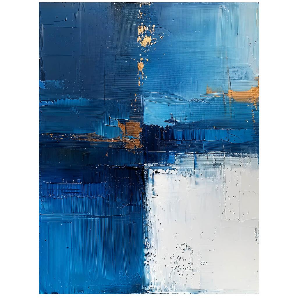 Spokój Szafiru Spokój Szafiru, 50X70 Cm, Rama Aluminiowa Złota, Papier Matowy 230 Gsm