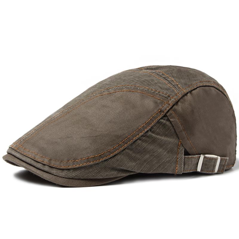 

Унисекс мода пэчворк мужской берет летний уличный хлопковый козырек от солнца шляпа повседневная мужская плоская кепка береты кепка газетчика регулируемая коричневый