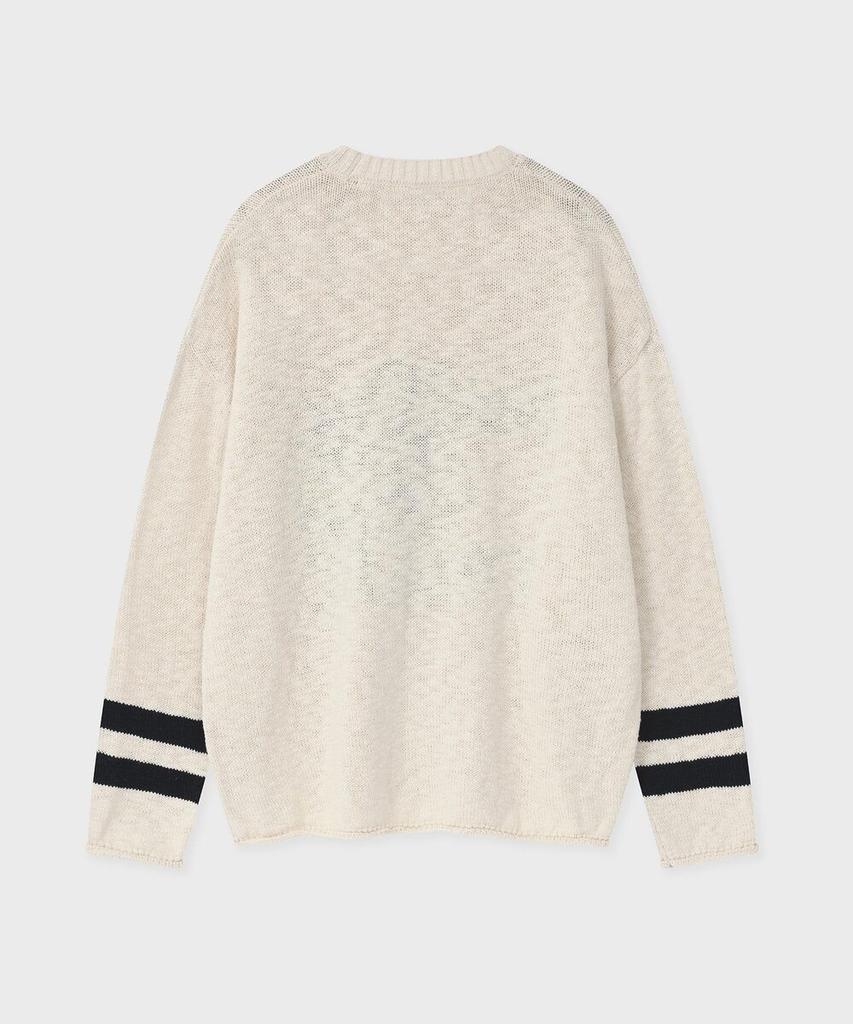 FALLETT Jacquard Numbering Sweater Ivory