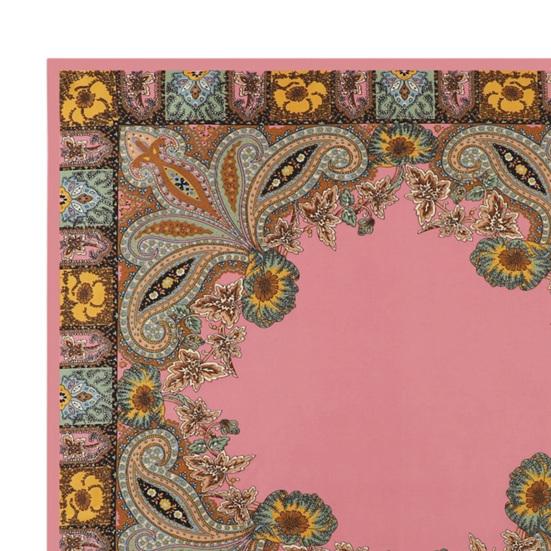 Headscarf Paisley Pattern Large Square Scarf Smooth Imitation Silk Fabric Turban