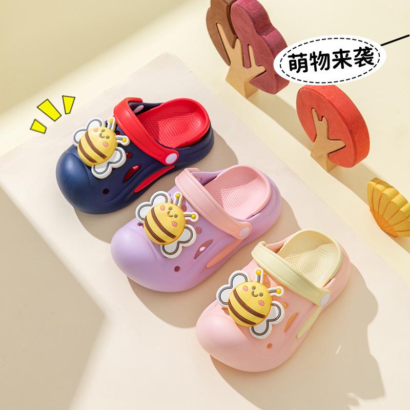 Cartoon children's slippers non-slip cute summer cool slippers home two-color bee garden shoes soft-soled home slippers