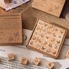 25Pcs/Set Wood Rubber Stamps Botanical Butterflies Decorative Wooden Stamps Clouds Stamps for Diaries Journals Scrapbooks Cards DIY Crafts