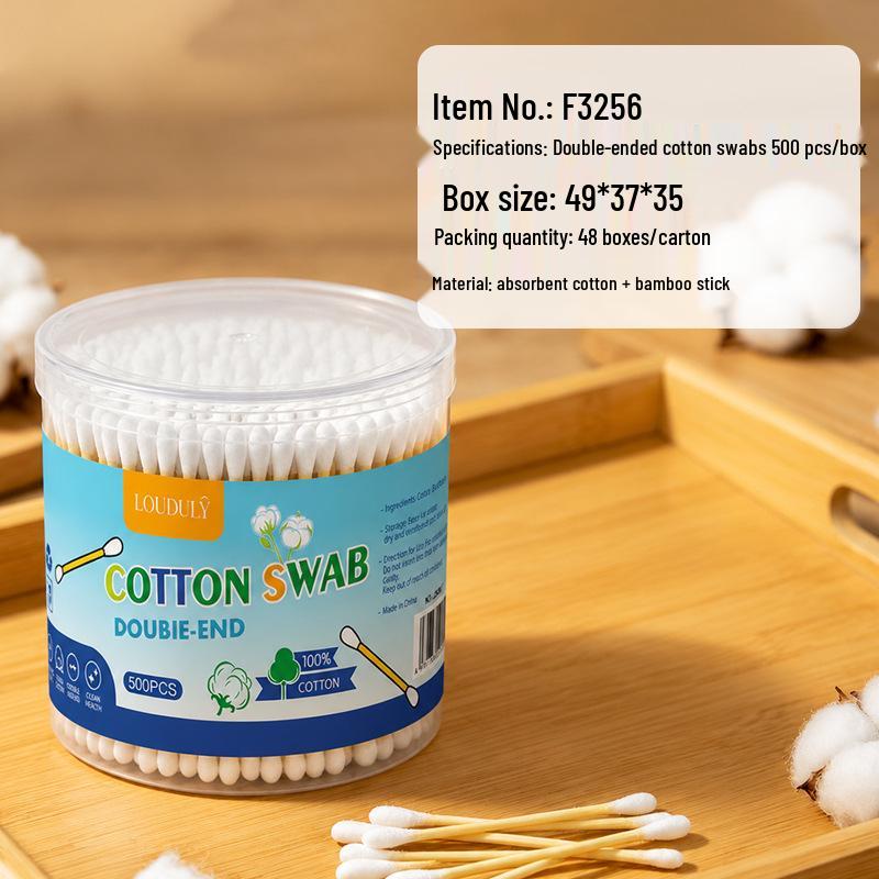Disposable Double-Ended Cotton Swabs for Home and Salon Use, Small Fine Tip Makeup and Cleaning Swabs