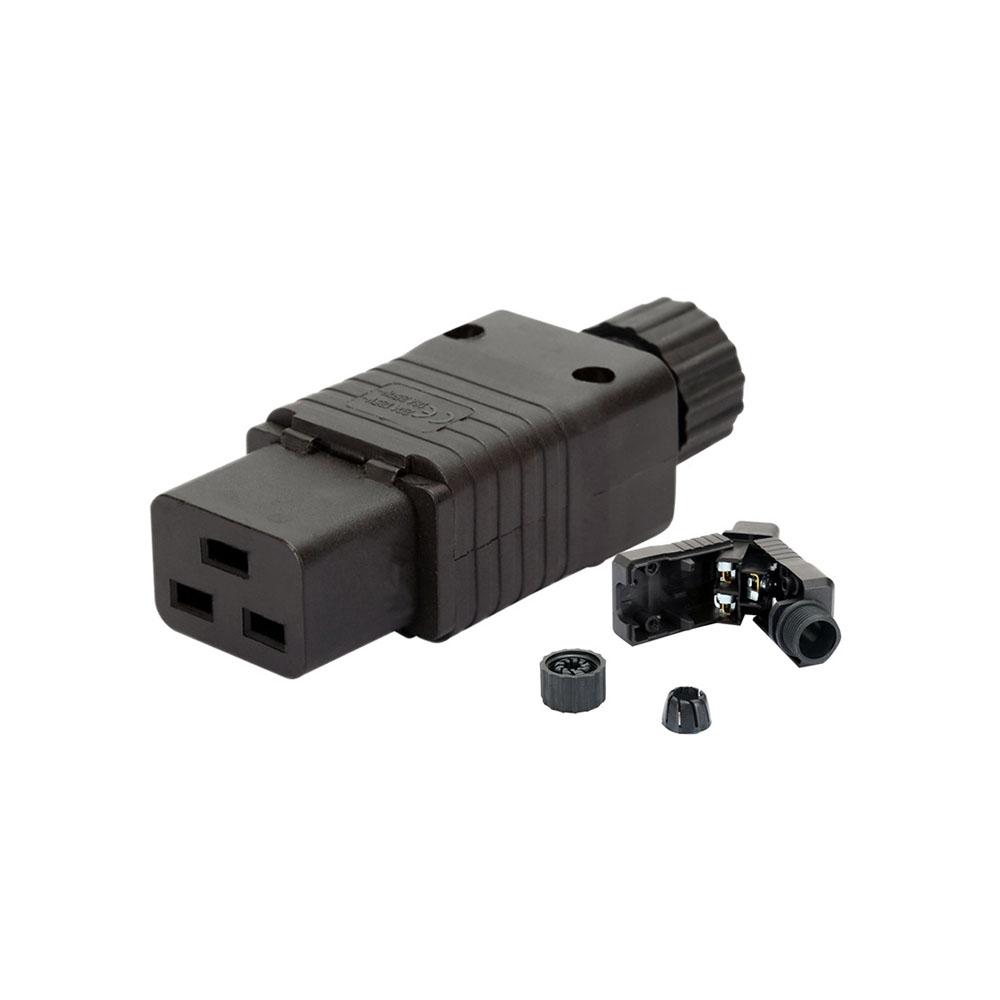 IEC320-C19/IEC320-C20 PDU ИБП 16А 250В переменного тока Вилка IEC Разъем IEC 3-контактный C19/C20 Гнездо/Вилка Перепаиваемый Разъем Прочный Штекер