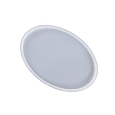 Diy Crystal Epoxy Gemeotric Oval Coaster Mirror Silikonform Ovale Tablettform zum Gießen mit Harzbetonzement