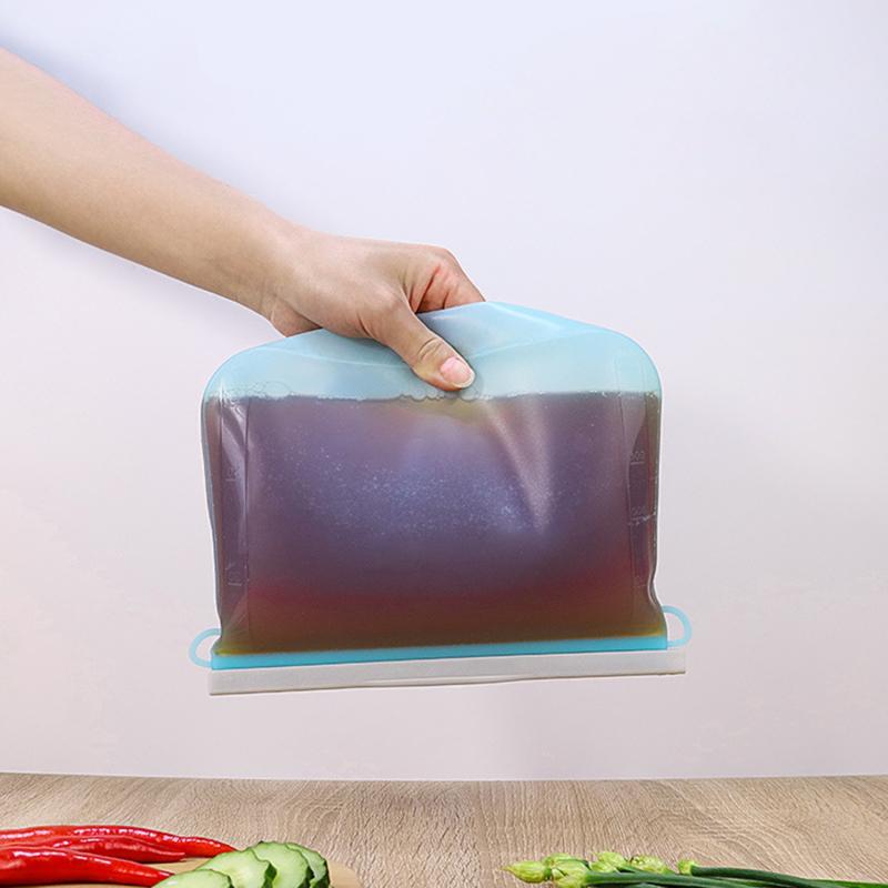 Transparente Silikon-Lebensmittel-Snack-Organizer-Tasche, wiederverwendbare, auslaufsichere Lebensmittel-Gefrierbehälter