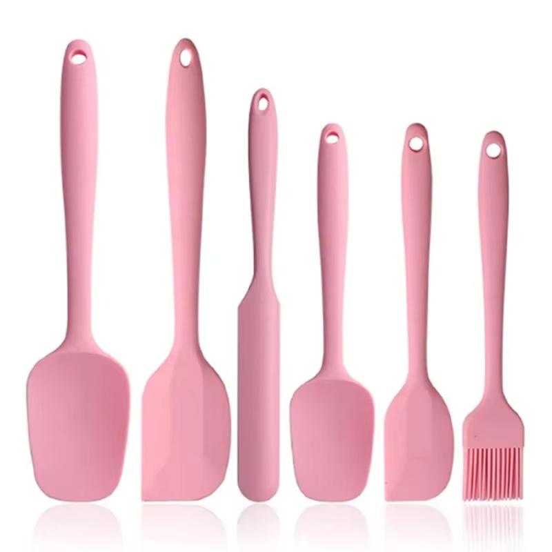 6Pcs Non Stick Spatula Set Cooking Utensils Set Silicone Cream Butter Cookie Cake Spatula Baking Pastry Scraper Spatula Turner