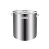 ZISIZ Commercial 304 SS Thickened Round Stock Pot with Lid