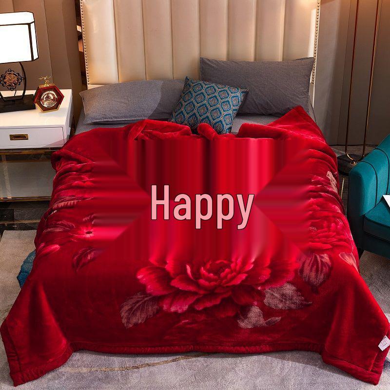 G5Z Double Layer Thickened Raschel Blanket - Cozy Autumn/Winter Quilt for Couples or Wedding Cover