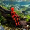Halloween Locker Accessories Dancing Skeleton Aquarium Bubbler, Dynamic Fish Tank Ornament, Holiday Party Favors 3D Printed Articulated Skull