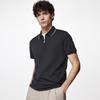 Men's 100% Cotton Half-Zip Polo T-Shirt