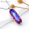 Vintage Elegant Large Oval Crystal Pendant Rose Gold Color Necklace For Women Girls Wedding Luxury Jewelry Gift