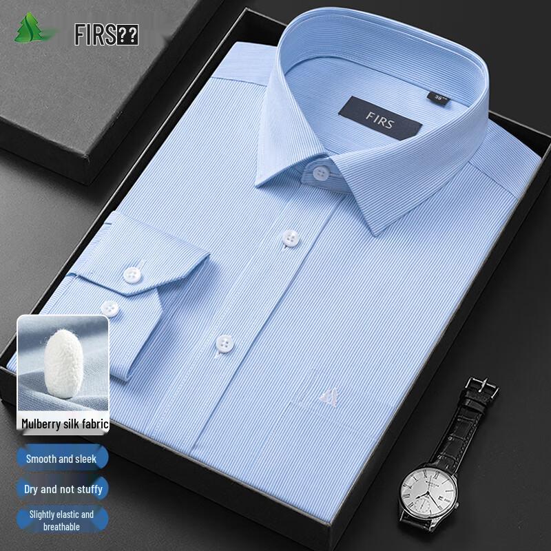 FIRS Men's Striped Lyocell & Silk Blend Long-Sleeve Shirt