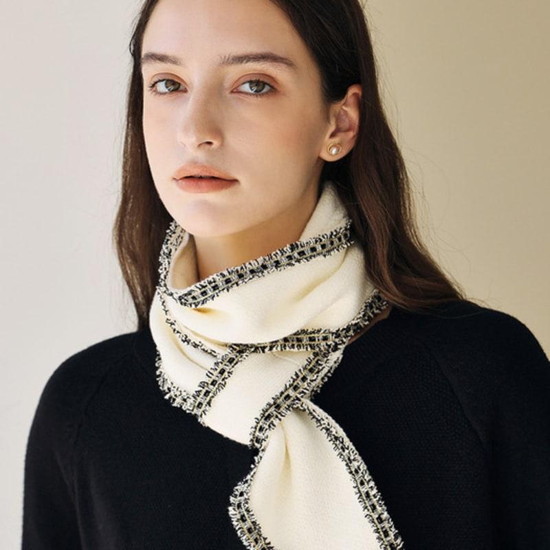 

JUARR Tweed Two-Color Ring Muffler Scarf_2color black