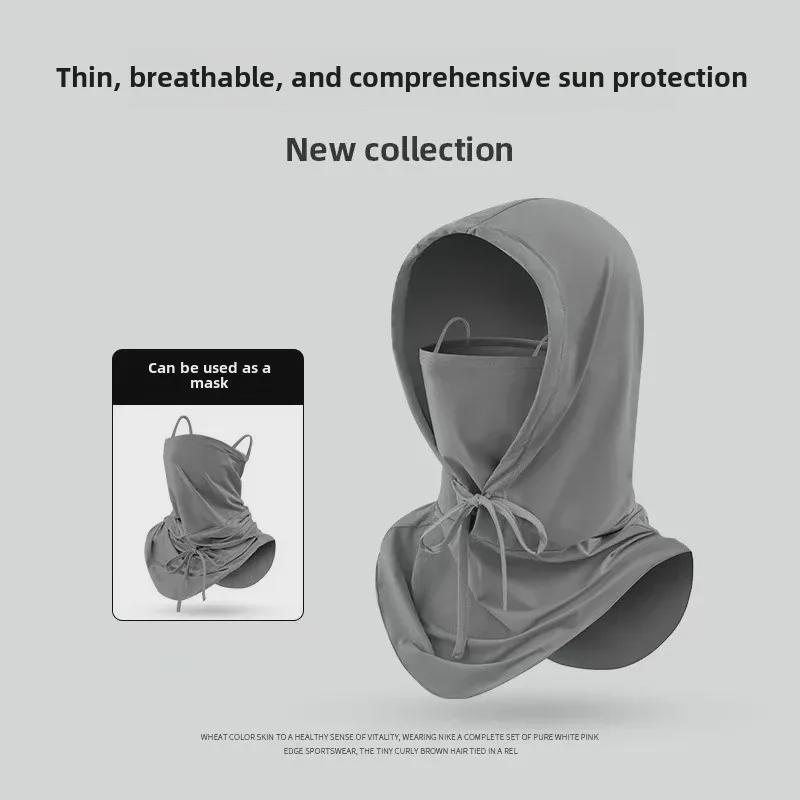 Unisex Summer UV Protection Mask Hat with Integrated Neck & Face Shield for Cycling