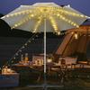 Lights For Patio Umbrella Solar LED String Lights Patio Umbrella Waterproof Ambient Lighting With 8 Modes For Outside Deck