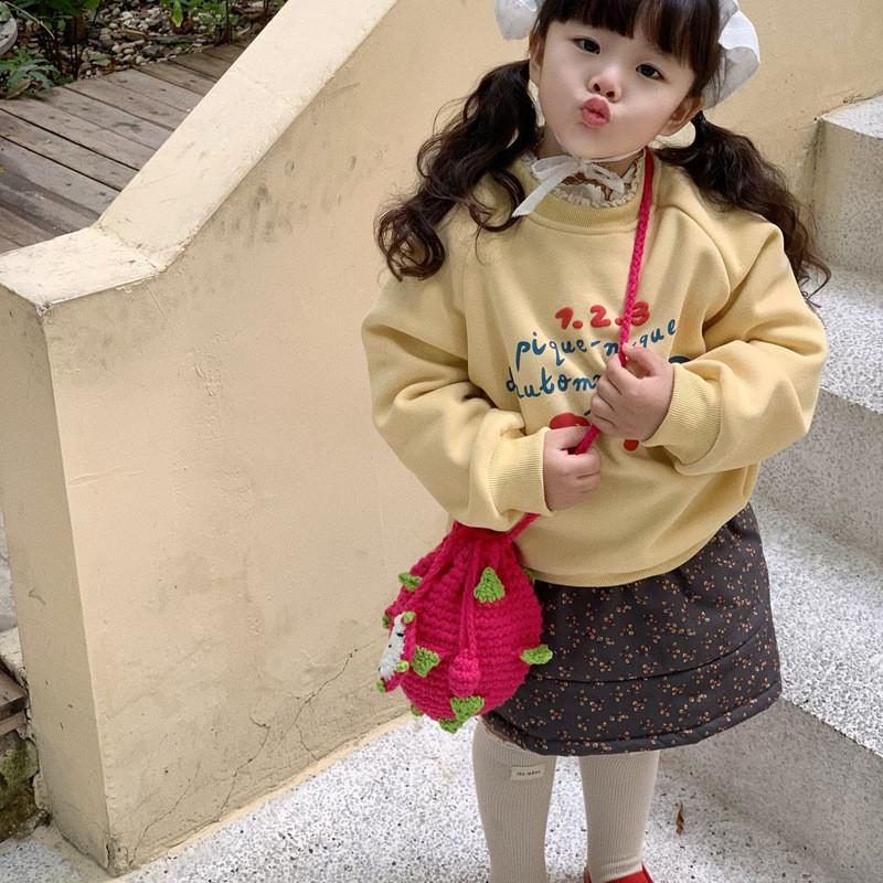 Charming Knitted Childrens Bag With Adorable Dragon Fruit Design For Boys Girls And