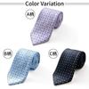 Michiko London Brand Made in Silk Jacquard Woven with Polka Dot Pattern Light Necktie, Japan, 100% (Pattern A Purple)